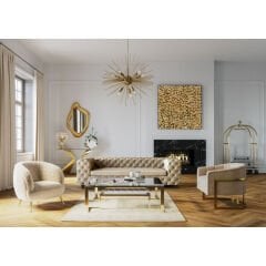 Gold Flower Çerçeveli Tablo