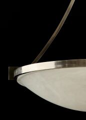 Gövde Buzlu Cam Yuvarlak Avize Krom