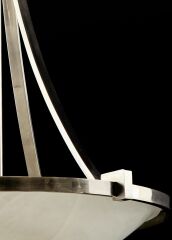 Gövde Buzlu Cam Yuvarlak Avize Krom