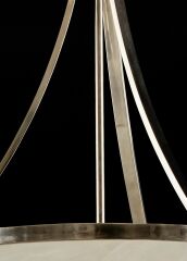 Gövde Buzlu Cam Yuvarlak Avize Krom