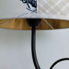 Silver Çift Desen Şapkalı Koyu Kahve Metal Abajur