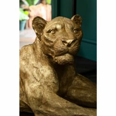 Lion Gold Reçine Dekoratif Obje 113 cm