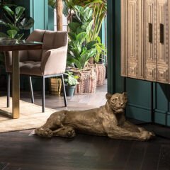 Lion Gold Reçine Dekoratif Obje 113 cm