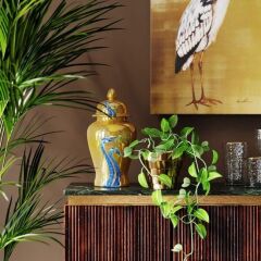 Decorative Tin Dancing Cranes 40 Cm