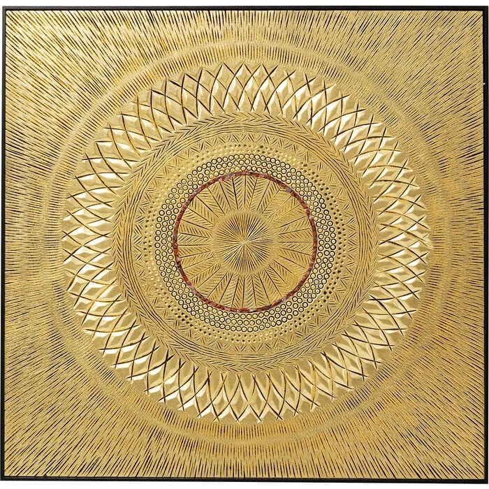 Art Geometric Circle Gold Tablo 120x120 cm