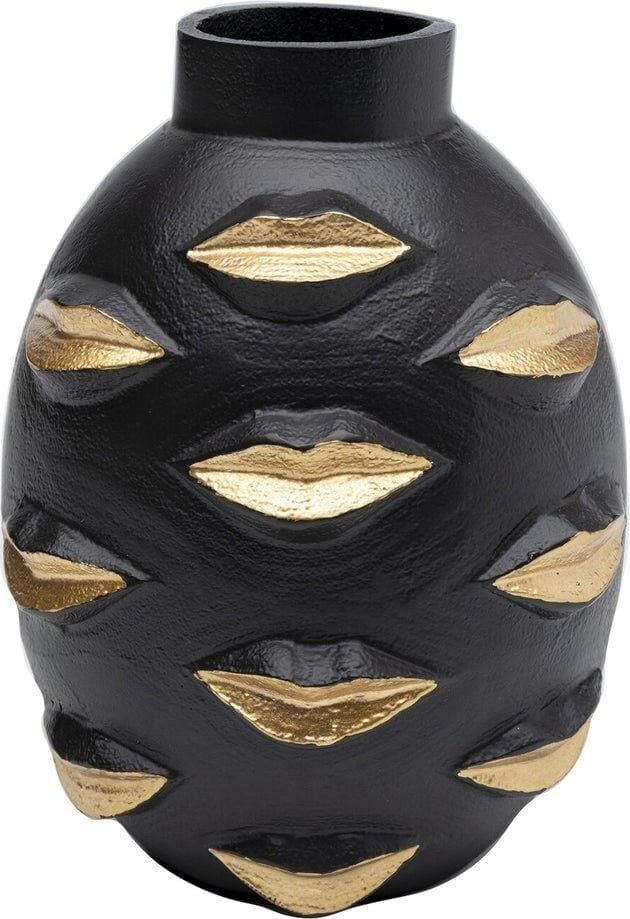 Vase Golden Lips - Black/Gold 20 Cm