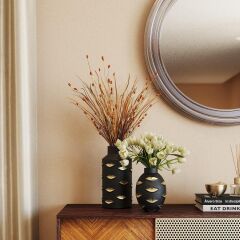 Vase Golden Lips - Black/Gold 20 Cm