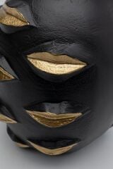 Vase Golden Lips - Black/Gold 20 Cm