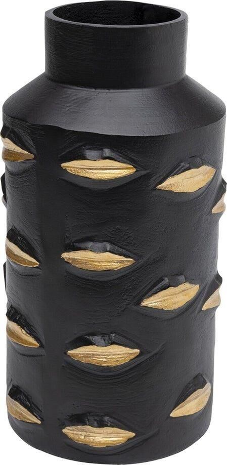 Vase Golden Lips - Black/Gold 30 Cm