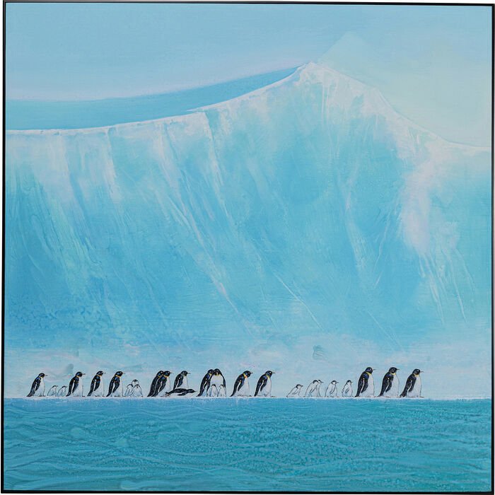 Walking Penguins Çerçeveli Resim 140x140cm