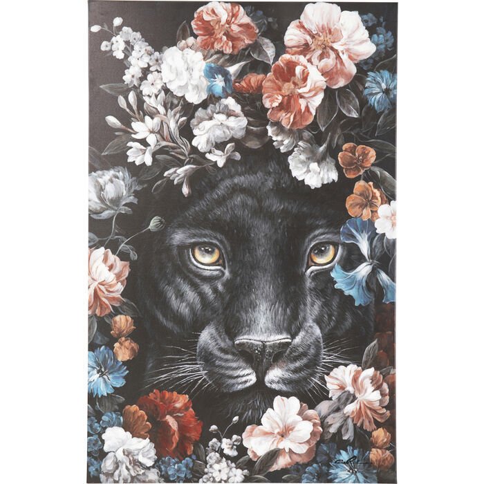 Night Leo in Flower Kanvas Tablo 90x140cm