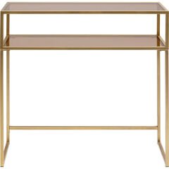 Console Loft Gold Cam Yemek Masası 85x80 cm