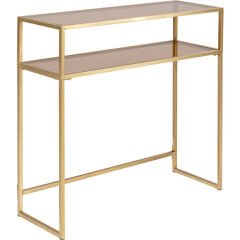 Console Loft Gold Cam Yemek Masası 85x80 cm
