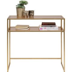 Console Loft Gold Cam Yemek Masası 85x80 cm