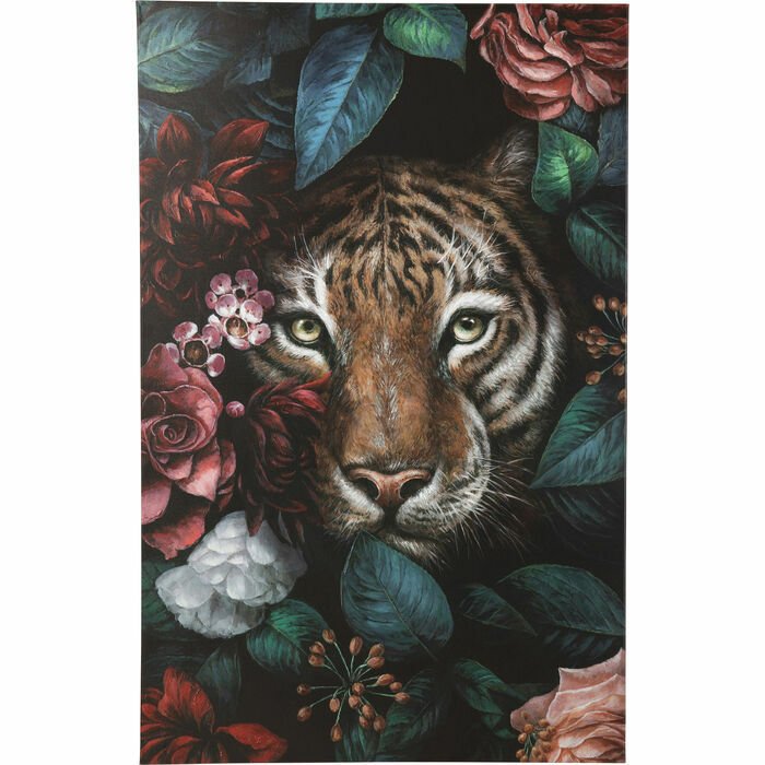Tiger in Flower Kanvas Tablo 90x140cm