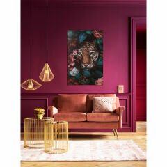 Tiger in Flower Kanvas Tablo 90x140cm