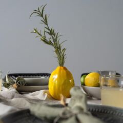 Ceramic Fruit Lemon Vase 10x12 Cm