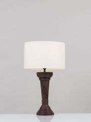 Yaprak Desenli Abajur Kahve