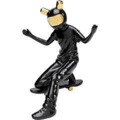 Skating Astronaut Black Seramik Dekoratif Figür