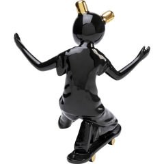 Skating Astronaut Black Seramik Dekoratif Figür