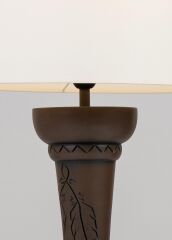 Yaprak Desenli Abajur Kahve