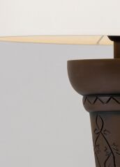 Yaprak Desenli Abajur Kahve