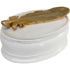 Jar Ava Beyaz Polyresin Dekoratif Kutu