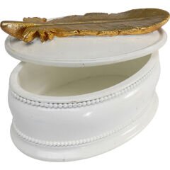 Jar Ava Beyaz Polyresin Dekoratif Kutu