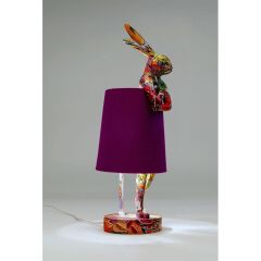 Table Lamp Animal Rabbit Graffiti/Purple 50cm