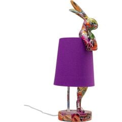 Table Lamp Animal Rabbit Graffiti/Purple 50cm