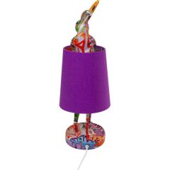 Table Lamp Animal Rabbit Graffiti/Purple 50cm