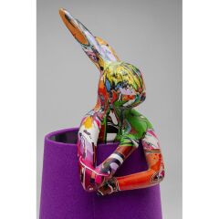 Table Lamp Animal Rabbit Graffiti/Purple 50cm
