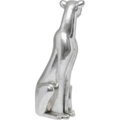 Sitting Leopard Silver Dekoratif Obje 150cm