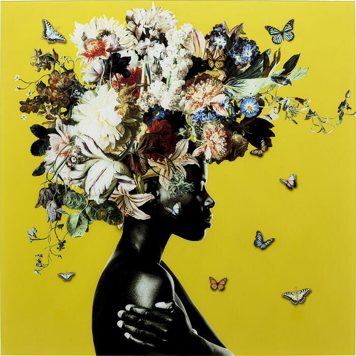 Bouquet Beauty Yellow Cam Resim 100x100cm