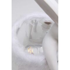 Table Lamp Animal Rabbit Fur White/Silver 50cm