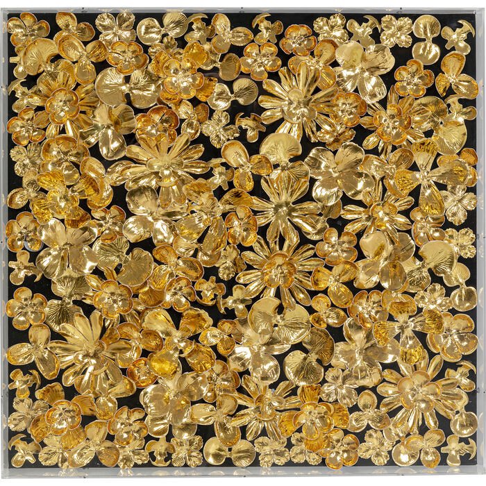 Gold Flower Çerçeve Tablo