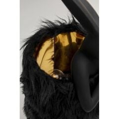 Table Lamp Animal Rabbit Fur Black/Gold 50cm