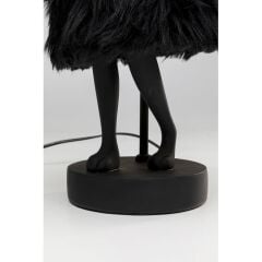 Table Lamp Animal Rabbit Fur Black/Gold 50cm
