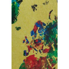 Metallic Colourful Harita Cam Resim 150x100cm
