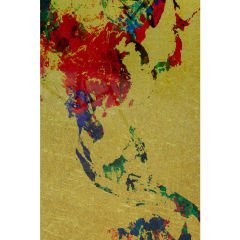Metallic Colourful Harita Cam Resim 150x100cm