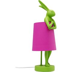 Table Lamp Animal Rabbit Green/Pink 50cm