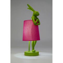 Table Lamp Animal Rabbit Green/Pink 50cm