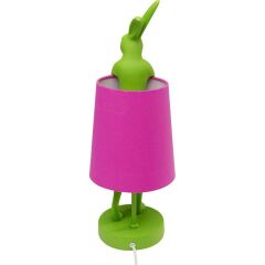Table Lamp Animal Rabbit Green/Pink 50cm
