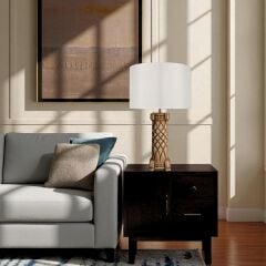 Molde Desenli Krem Abajur