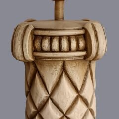 Molde Desenli Krem Abajur