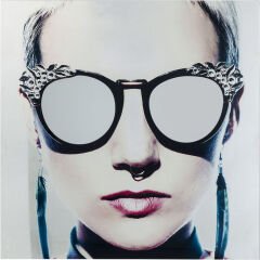 Glass Metallic Girlie Resim 120x120 cm
