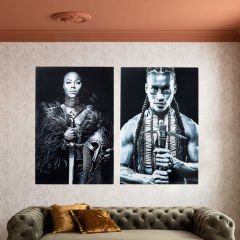 Glass Lady Knight Tablo 100x150cm