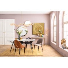 Round Kavisli Pirinç Ayna