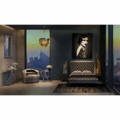 Luxury Push 2 Drawers Grey Small MDF Şifonyer