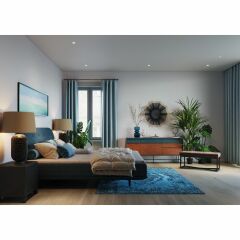 Luxury Push 2 Drawers Grey Small MDF Şifonyer